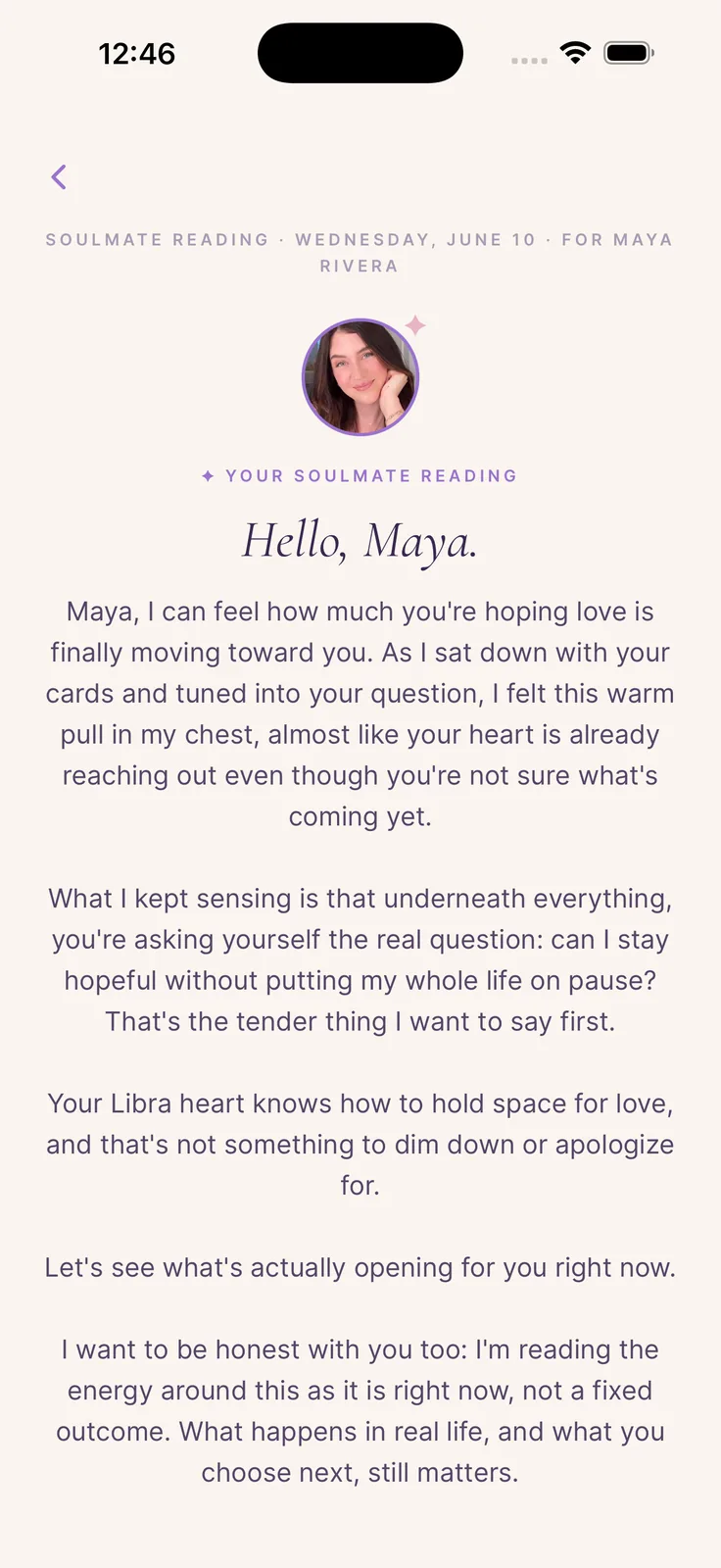 Mystica app, your soulmate reading