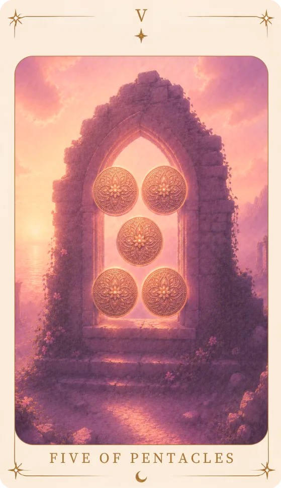 Five of Pentacles, tarot card