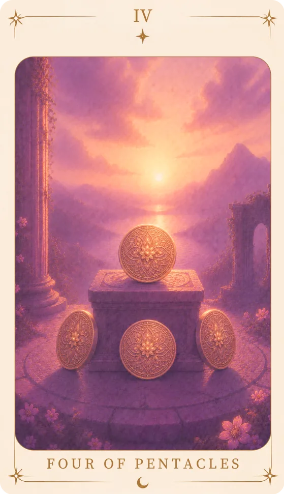 Four of Pentacles, tarot card