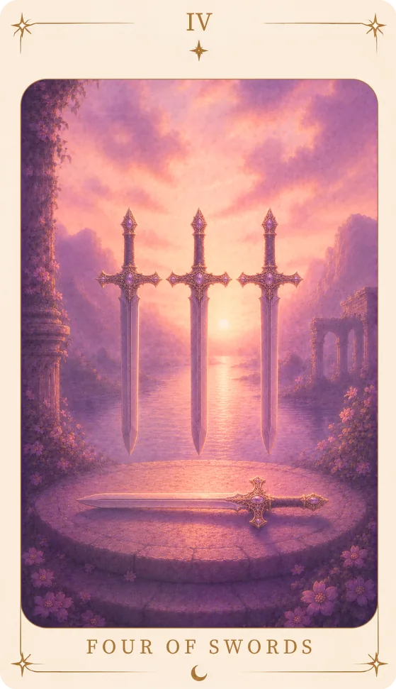 Four of Swords Meaning, tarot card