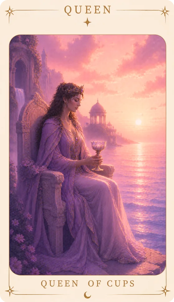 The Queen of Cups Meaning, tarot card