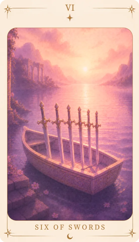 The Six of Swords Meaning, tarot card