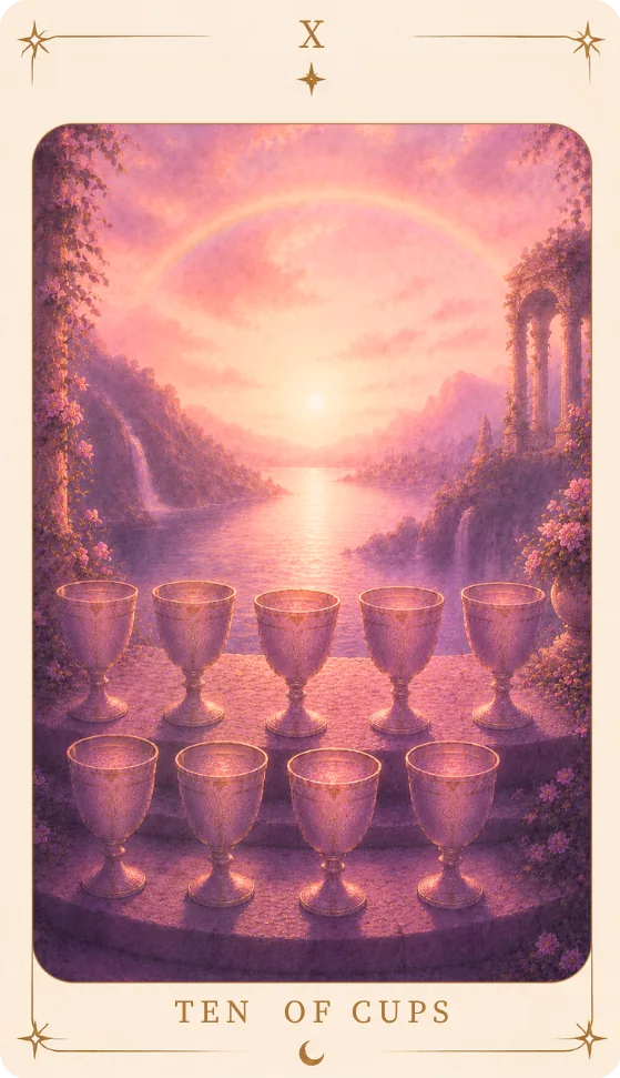 The Ten of Cups Meaning, tarot card