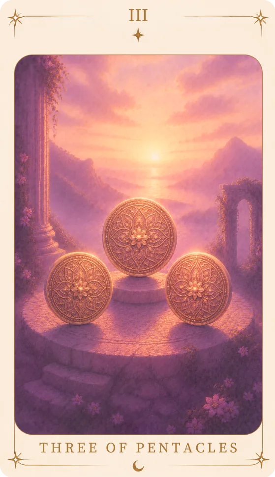 Three of Pentacles, tarot card