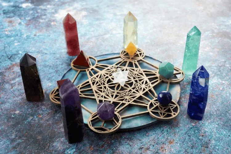 healing crystals grid image