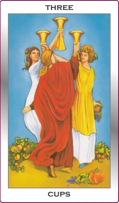 three of cups card