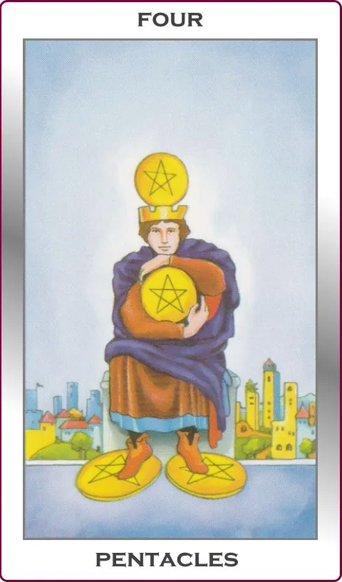 four of pentacles card
