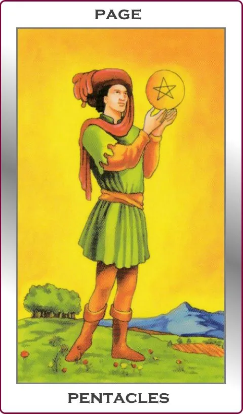 page of pentacles card