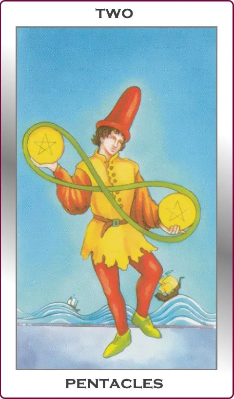 Two of pentacles card