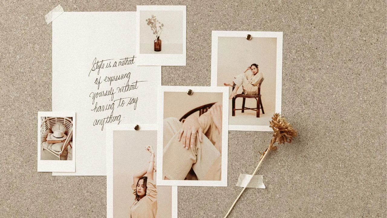 a board with pictures